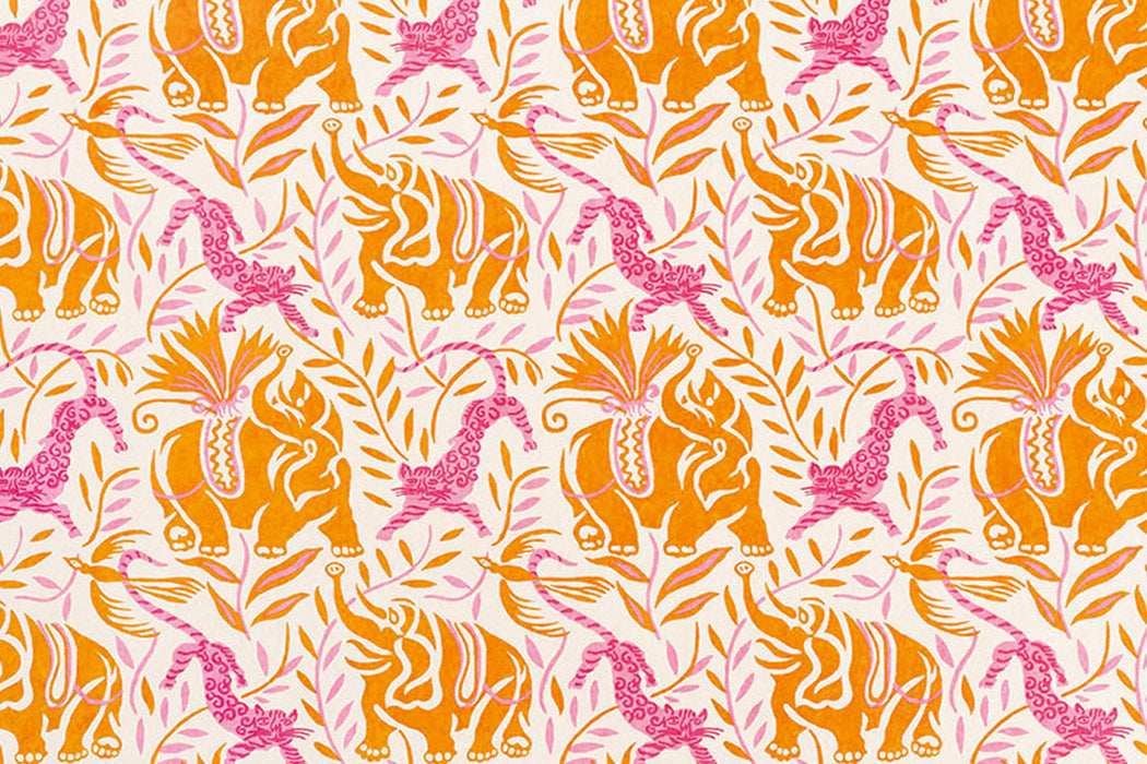 Christopher Farr La Jungle Standard Fuchsia Wallpaper