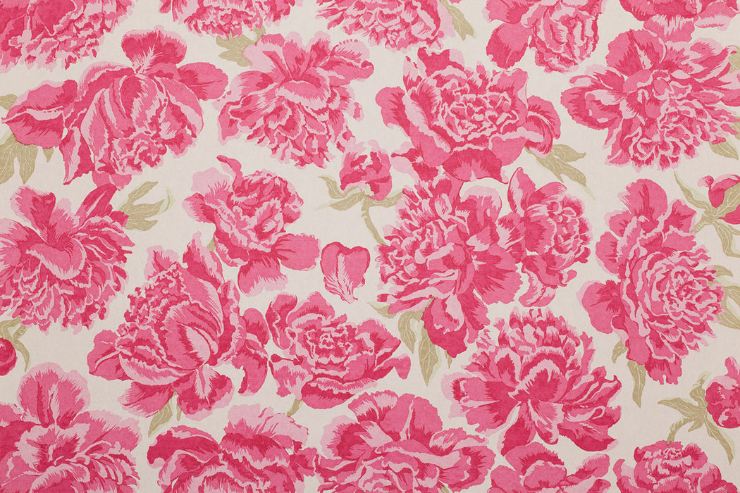 Christopher Farr Peonies Standard Fuchsia Wallpaper