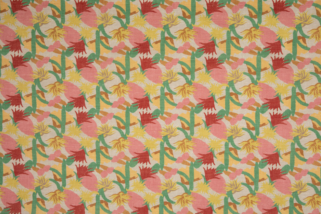 Christopher Farr Cactus Flower Performance Print Limone Fabric