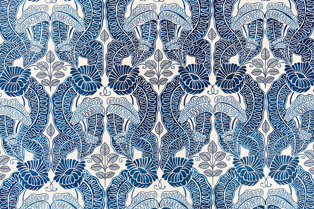 Christopher Farr Belle-De-Nuit Indoor Printed Dark Indigo Fabric