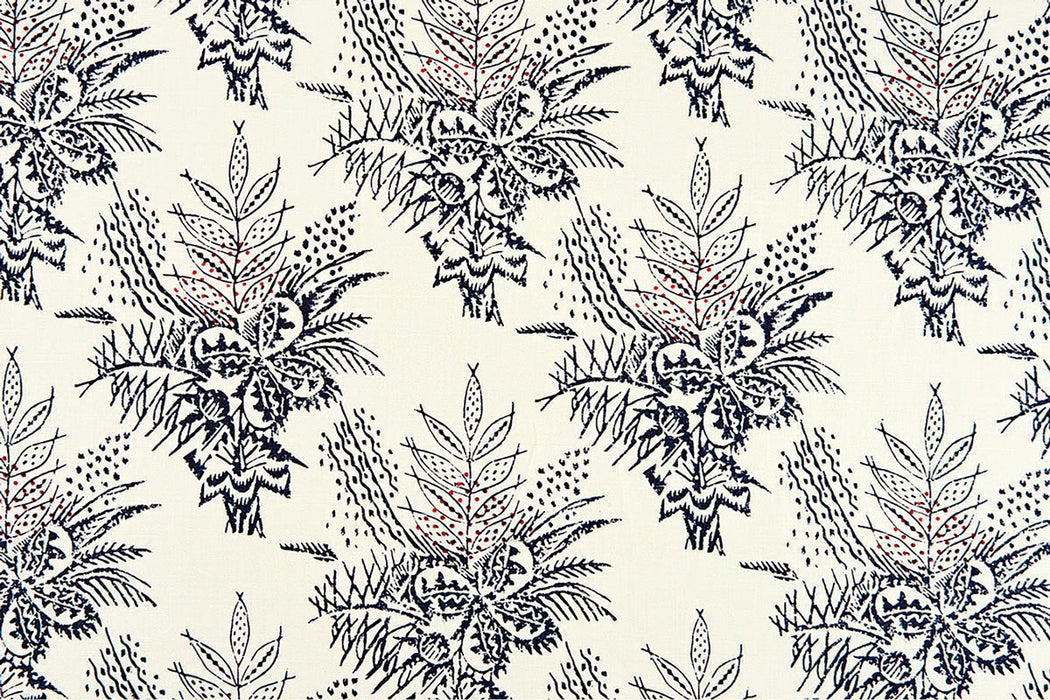 Christopher Farr Bouquet Indoor Printed Dark Indigo Fabric