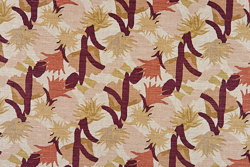 Christopher Farr Cactus Flower Indoor Printed Wine Fabric