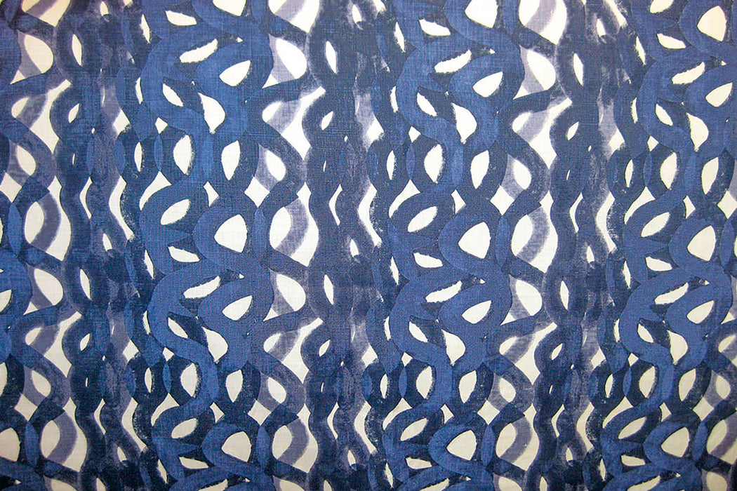 Christopher Farr Fathom Indoor Printed Indigo Fabric