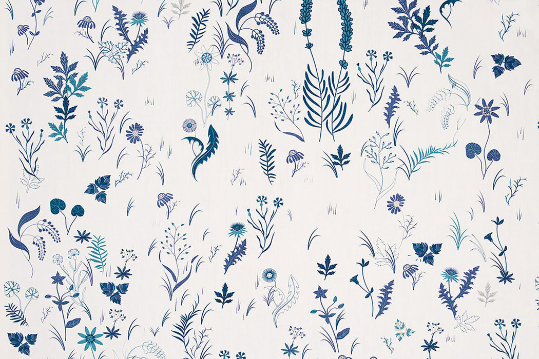 Christopher Farr Field Indoor Printed Indigo Fabric