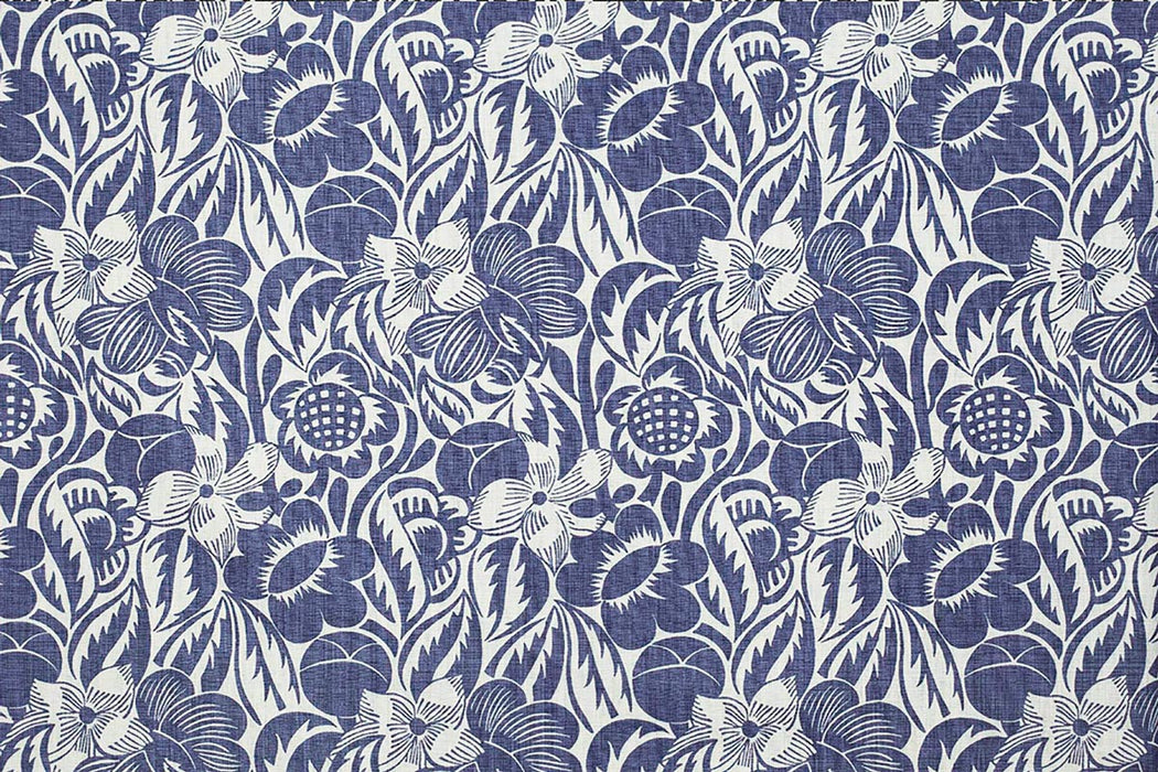 Christopher Farr Fleurs Etoilees Indoor Printed Indigo Fabric