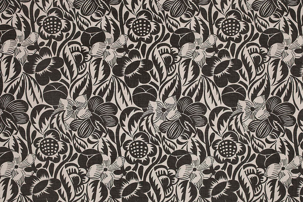 Christopher Farr Fleurs Etoilees Indoor Printed Charcoal Fabric