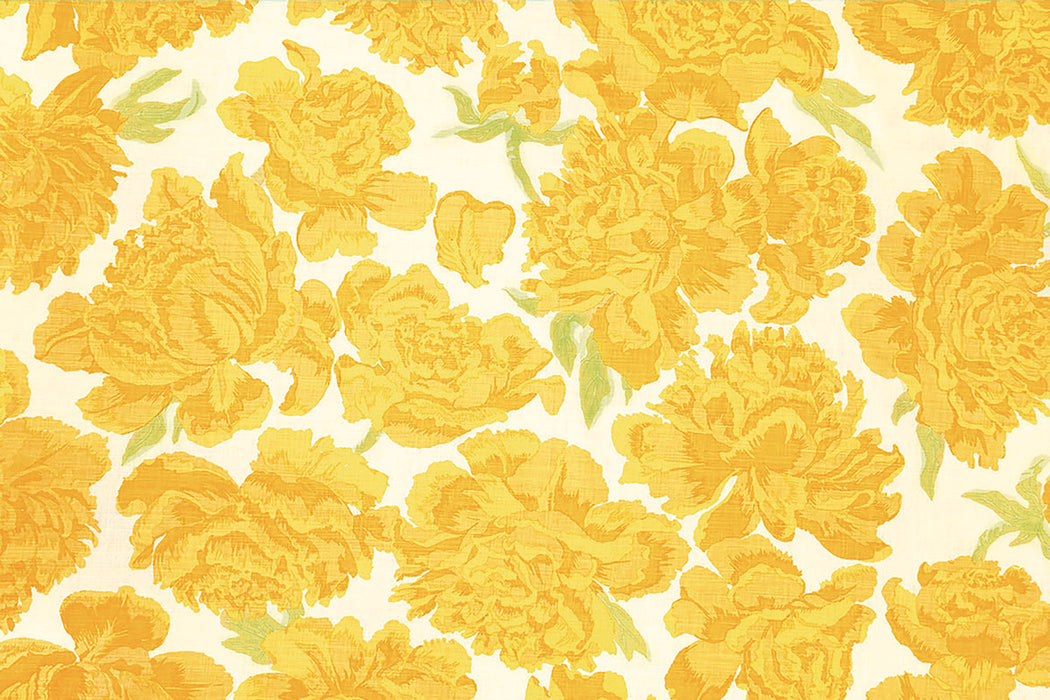 Christopher Farr Peonies Indoor Printed Lemon Fabric