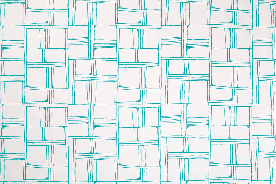 Christopher Farr Quadrant Indoor Printed Aquamarine Fabric