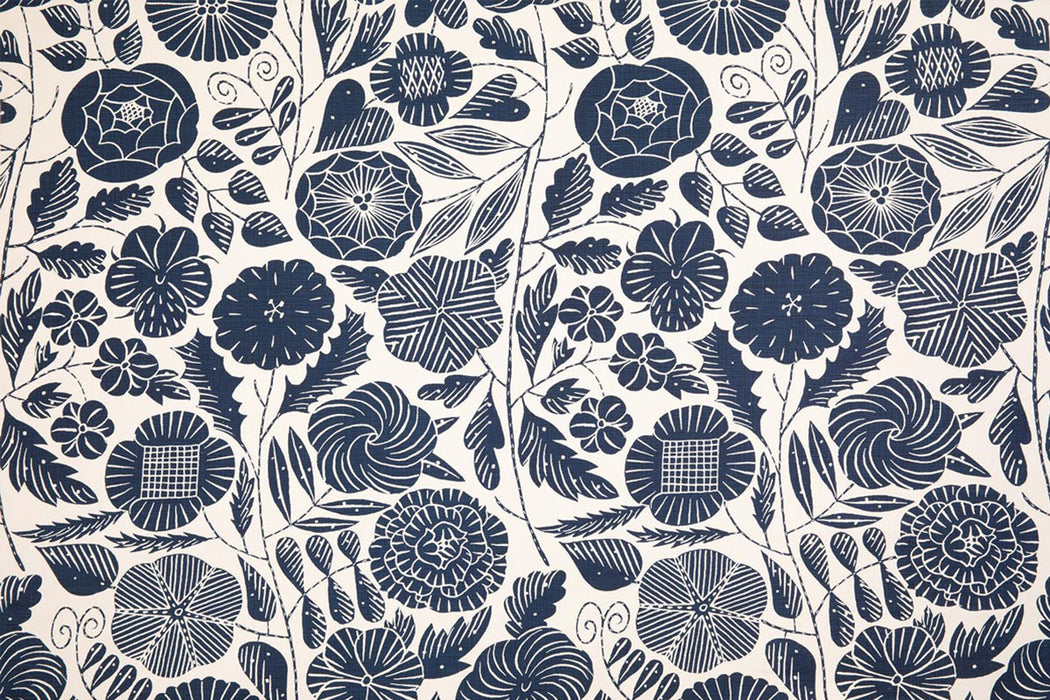 Christopher Farr Eden Indoor Printed Dark Indigo Fabric