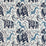 Christopher Farr La Jungle Indoor Printed Dark Indigo Fabric