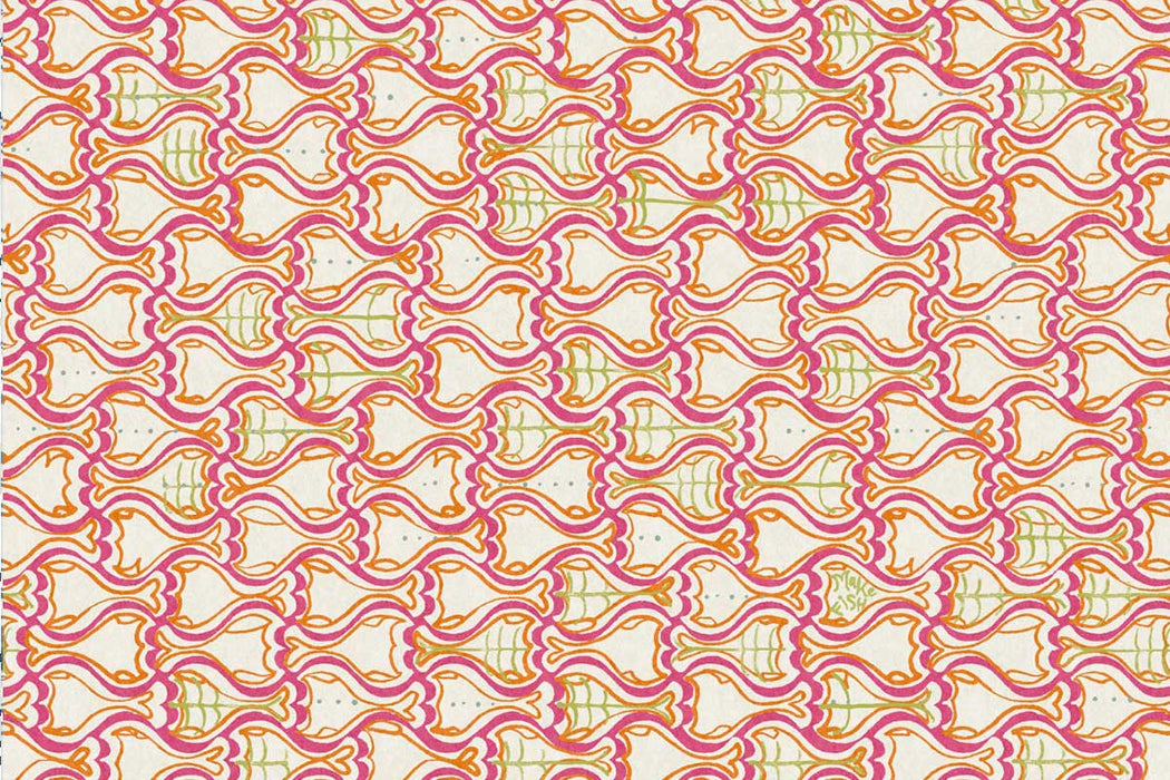 Christopher Farr Make Fish Standard Fuchsia Wallpaper