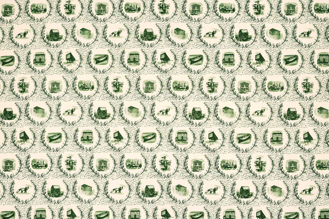 Christopher Farr Set The Scene Indoor Printed Olive Fabric