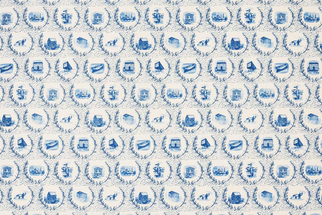 Christopher Farr Set The Scene Indoor Printed Royal Blue Fabric