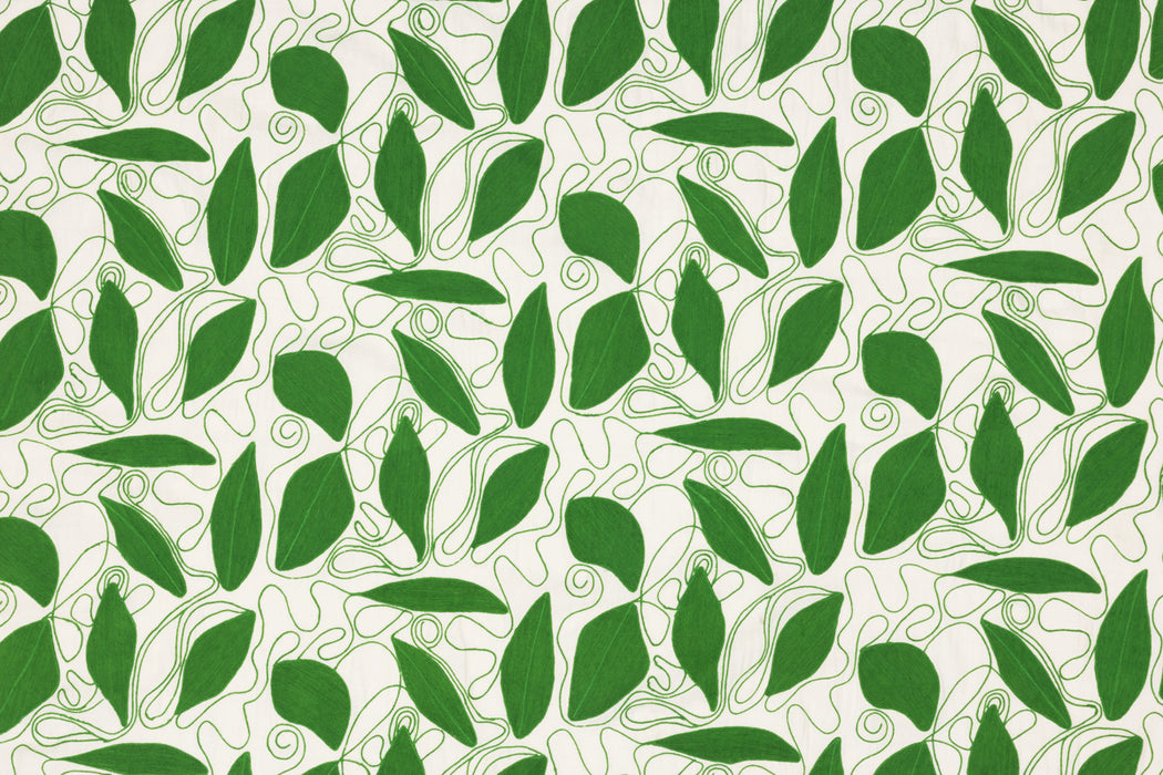 Christopher Farr Foliage Indoor Embroidered Green Fabric