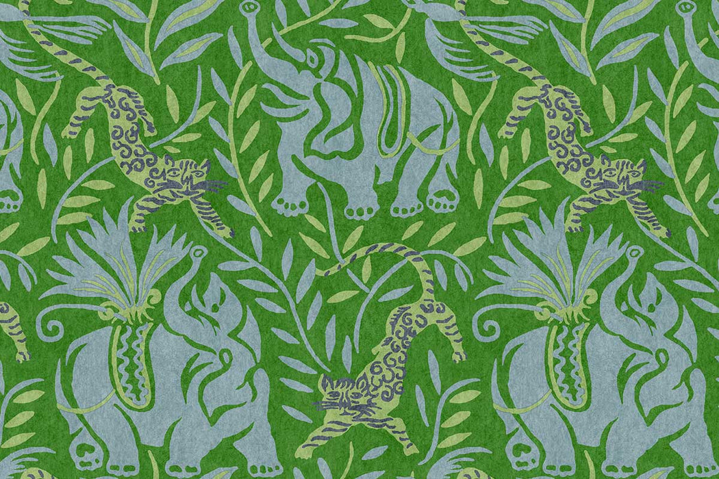 Christopher Farr La Jungle Vinyl Matcha Wallpaper