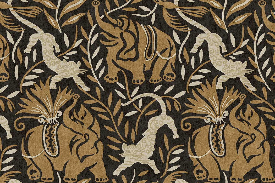 Christopher Farr La Jungle Vinyl Mocha Wallpaper