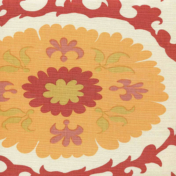 Quadrille Suzani Multi Yellow Fabric Sample 010227F