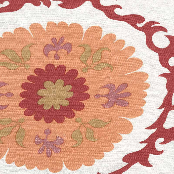 Quadrille Suzani Salmon Fabric Sample 010227S