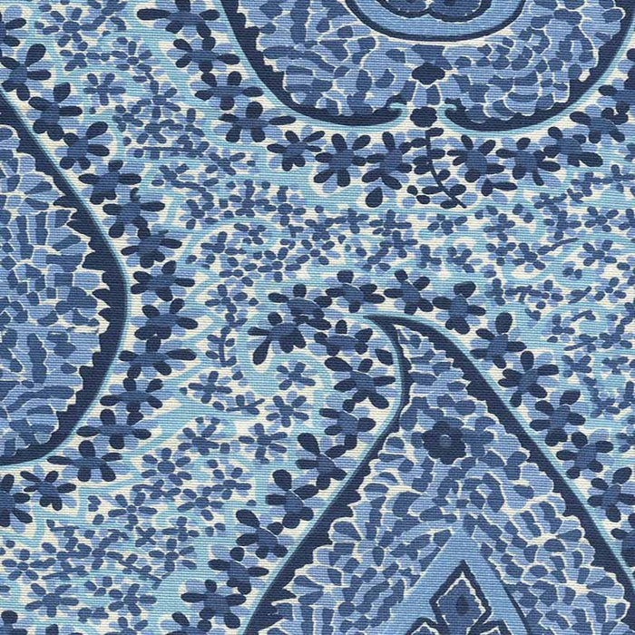 Quadrille Katmandu Ii Sky Cream Navy Fabric 010612T