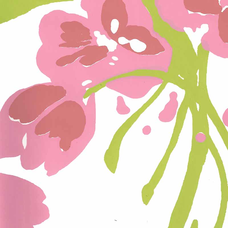 Quadrille Tulip Multicolor Multi Pink Green Wallpaper 020070WP