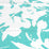 Quadrille Tulips Background Turquoise Fabric Sample 020071FW