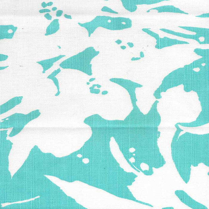 Quadrille Tulips Background Turquoise Fabric 020071FW