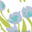 Quadrille Tulip Multicolor Lilac Turquoise Green Wallpaper Sample 020071WP