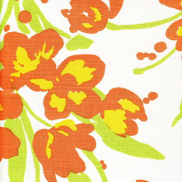 Quadrille Tulips Multicolor Orange Yellow Green Fabric Sample 020072M