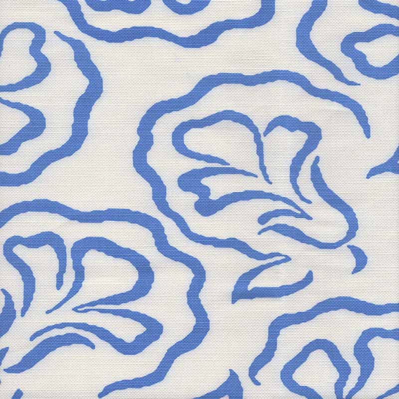 Quadrille Bellflower Large Scale French Blue Fabric 020090F-01