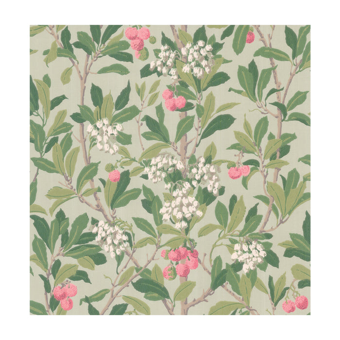 Cole & Son Strawberry Tree Pink & Duck Egg Wallpaper Sample 100/10048.CS.0