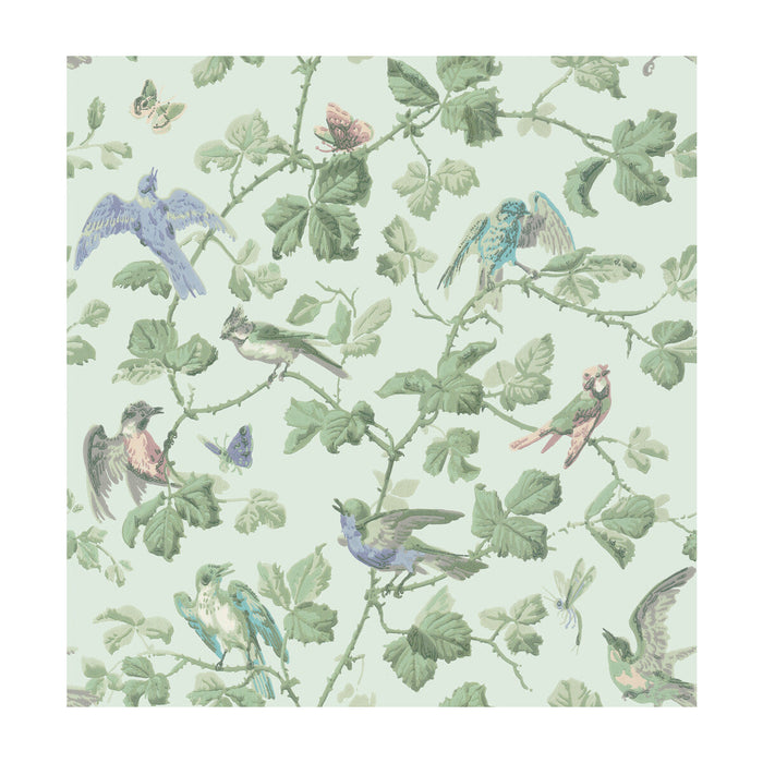 Cole & Son Winter Birds Duck Egg Wallpaper Sample 100/2007.CS.0