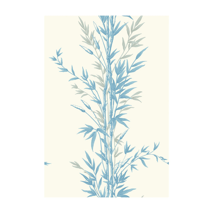 Cole & Son Bamboo Blue On Ivory Wallpaper Sample 100/5022.CS.0