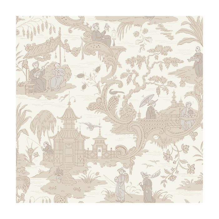 Cole & Son Chinese Toile Neutral Wallpaper Sample 100/8039.CS.0