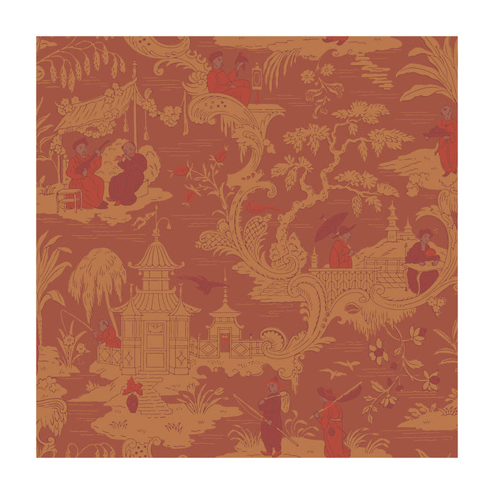 Cole & Son Chinese Toile Red Wallpaper Sample 100/8041.CS.0