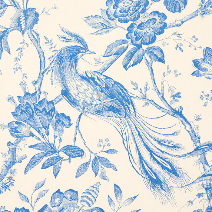 Schumacher Birds Of Paradise Blue Fabric 1048044