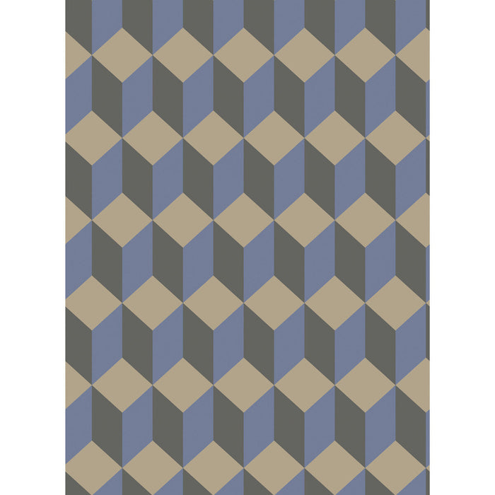 Cole & Son Delano Blue And Black Wallpaper Sample 105/7034.CS.0