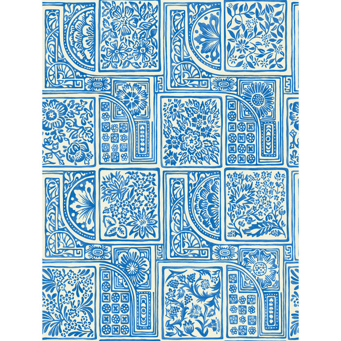 Cole & Son Bellini Blue & White Wallpaper Sample 108/9045.CS.0