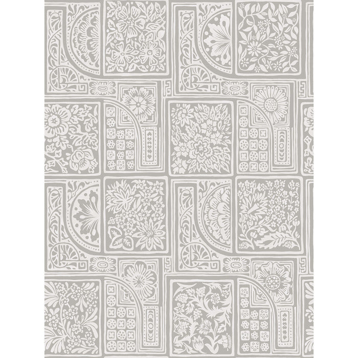 Cole & Son Bellini Grey & White Wallpaper Sample 108/9047.CS.0