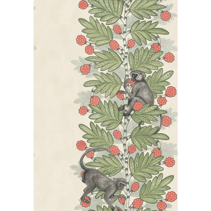 Cole & Son Acacia Green & Coral Berries Wallpaper Sample 109/11051.CS.0