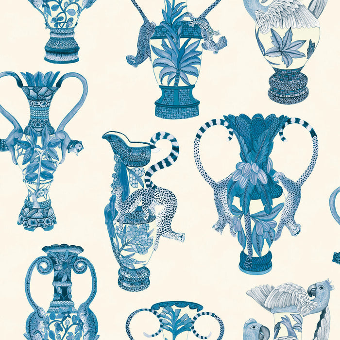 Cole & Son Khulu Vases Blue & White Wallpaper Sample 109/12059.CS.0