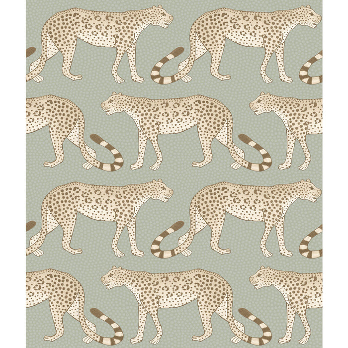 Cole & Son Leopard Walk Olive & White Wallpaper Sample 109/2009.CS.0