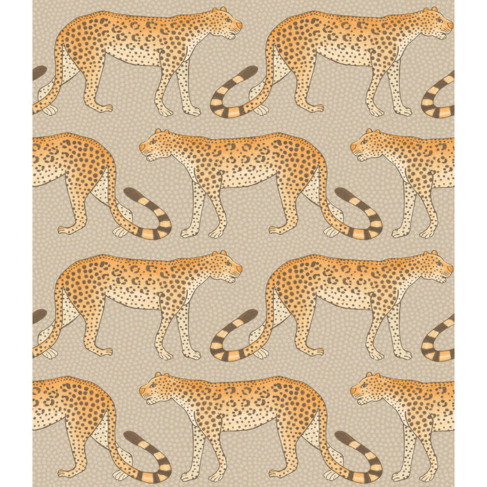 Cole & Son Leopard Walk Stone & Orange Wallpaper Sample 109/2010.CS.0