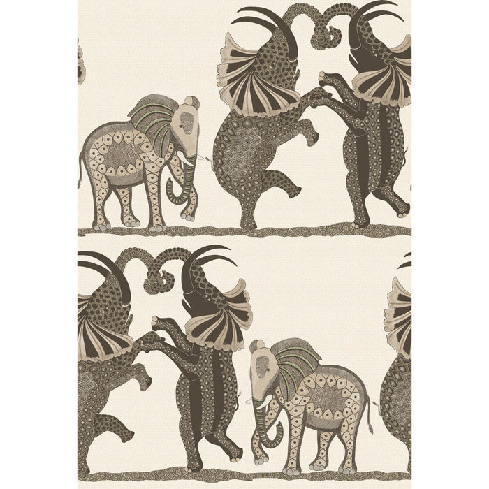 Cole & Son Safari Dance Neutral & Charcoal Wallpaper Sample 109/8036.CS.0