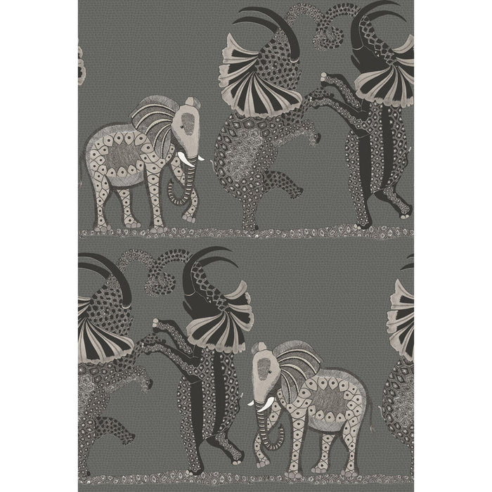 Cole & Son Safari Dance Charcoal Black & White Wallpaper Sample 109/8039.CS.0