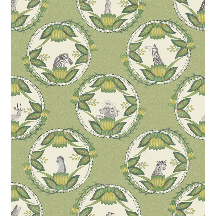 Cole & Son Ardmore Cameos Green Wallpaper Sample 109/9042.CS.0