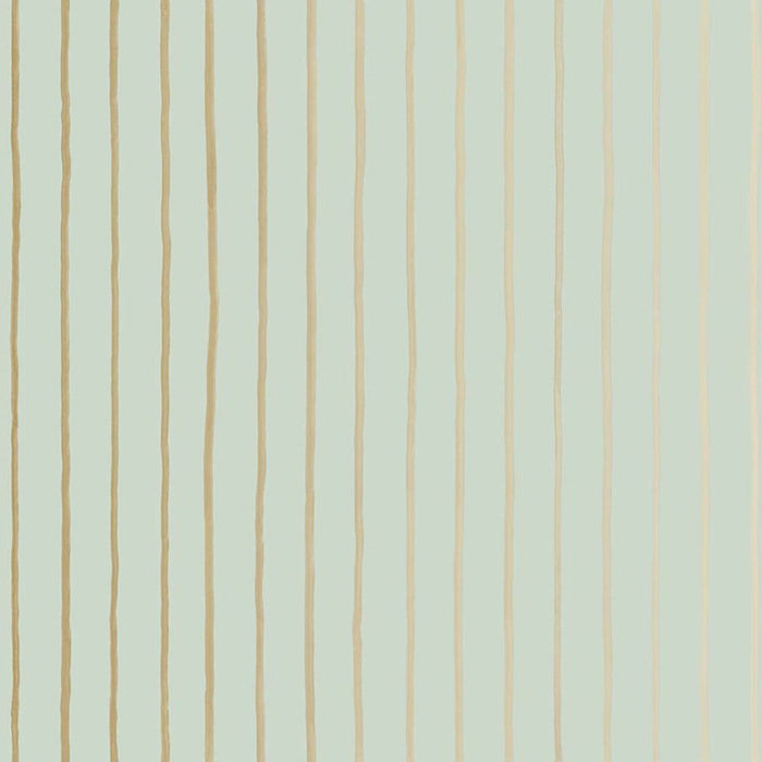 Cole & Son College Stripe Duck Egg+Gilver Wallpaper Sample 110/7036.CS.0