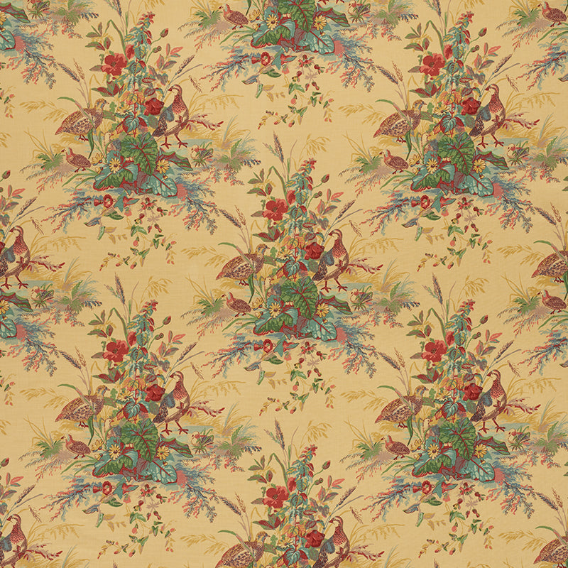 Schumacher Quail Meadow Spring Fabric Sample 1106015