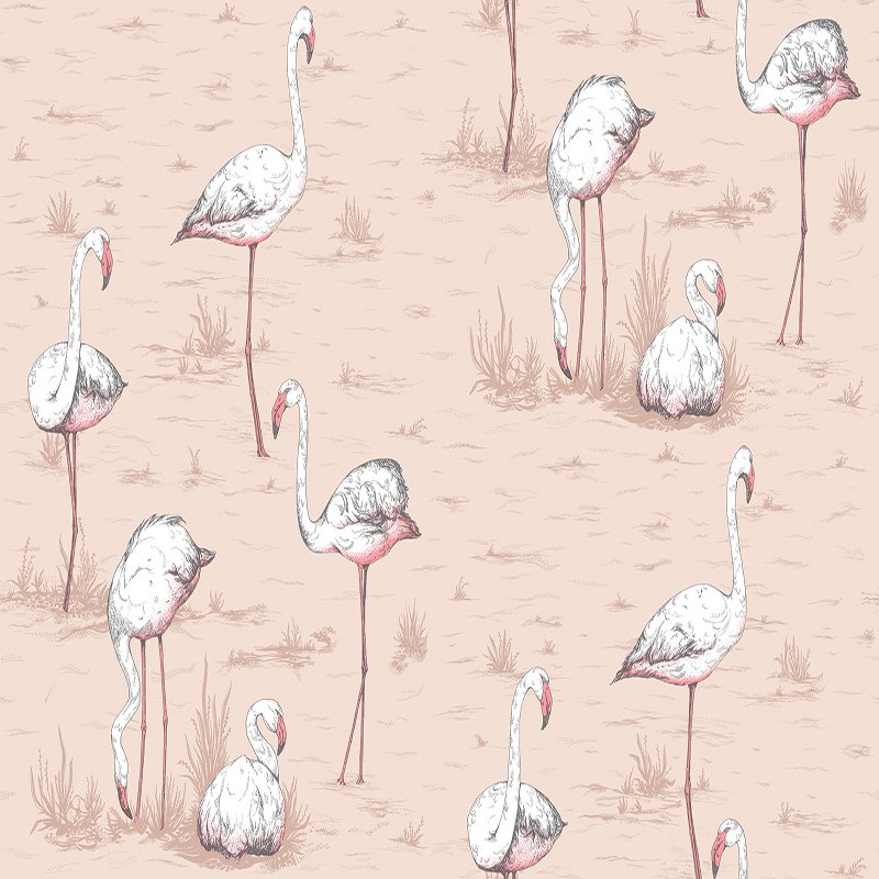 Cole & Son Flamingos Plaster Pink Wallpaper Sample 112/11039.CS.0