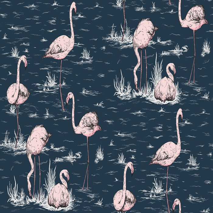 Cole & Son Flamingos Ink/Plaster Pink Wallpaper Sample 112/11041.CS.0