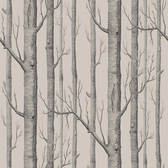 Cole & Son Woods Linen/Charcoal Wallpaper Sample 112/3009.CS.0